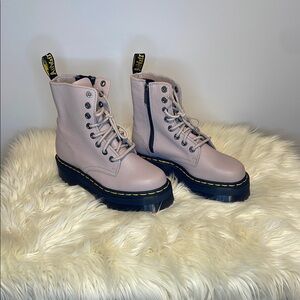 Dr. Martens Pink Combat Boots with Chunky Soles